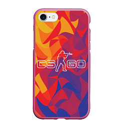 Чехол iPhone 7/8 матовый CS:GO, цвет: 3D-малиновый