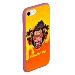 Чехол iPhone 7/8 матовый Summertime обезьяна, цвет: 3D-малиновый — фото 2