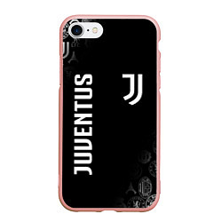 Чехол iPhone 7/8 матовый JUVENTUS, цвет: 3D-светло-розовый