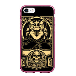 Чехол iPhone 7/8 матовый Lucha libre panda, цвет: 3D-малиновый