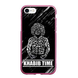 Чехол iPhone 7/8 матовый KHABIB, цвет: 3D-малиновый