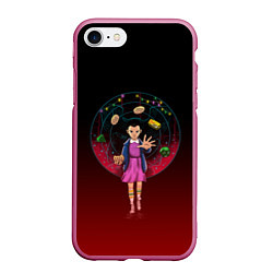 Чехол iPhone 7/8 матовый STRANGER THINGS, цвет: 3D-малиновый