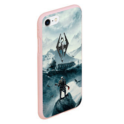 Чехол iPhone 7/8 матовый Skyrim Warrior, цвет: 3D-светло-розовый — фото 2