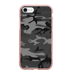 Чехол iPhone 7/8 матовый Военный камуфляж, цвет: 3D-светло-розовый