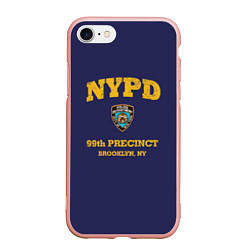 Чехол iPhone 7/8 матовый Бруклин 9-9 департамент NYPD, цвет: 3D-светло-розовый