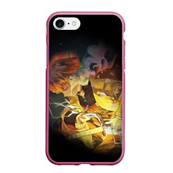 Чехол iPhone 7/8 матовый KIMETSU NO YAIBA, цвет: 3D-малиновый