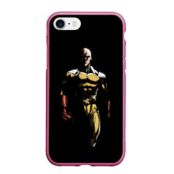 Чехол iPhone 7/8 матовый One punch man Ванпанчмен, цвет: 3D-малиновый