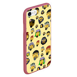 Чехол iPhone 7/8 матовый Thinking emoji skins, цвет: 3D-малиновый — фото 2