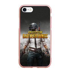 Чехол iPhone 7/8 матовый PUBG, цвет: 3D-светло-розовый