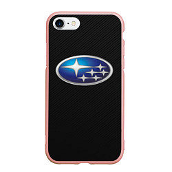 Чехол iPhone 7/8 матовый SUBARU, цвет: 3D-светло-розовый