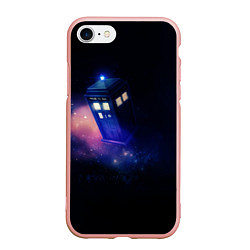 Чехол iPhone 7/8 матовый TARDIS, цвет: 3D-светло-розовый