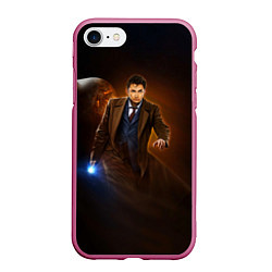 Чехол iPhone 7/8 матовый DAVID TENNANT, цвет: 3D-малиновый