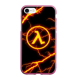 Чехол iPhone 7/8 матовый HALF-LIFE, цвет: 3D-малиновый