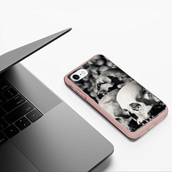 Чехол iPhone 7/8 матовый ЧЕРЕПА, цвет: 3D-светло-розовый — фото 2