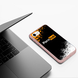 Чехол iPhone 7/8 матовый PORNHUB, цвет: 3D-светло-розовый — фото 2