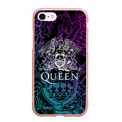 Чехол iPhone 7/8 матовый QUEEN, цвет: 3D-светло-розовый