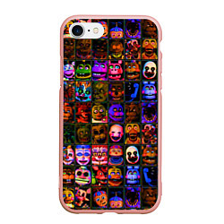 Чехол iPhone 7/8 матовый Five Nights At Freddy's, цвет: 3D-светло-розовый