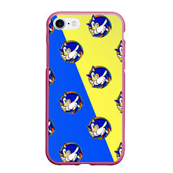 Чехол iPhone 7/8 матовый Sonic - Соник, цвет: 3D-малиновый