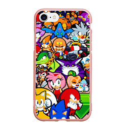 Чехол iPhone 7/8 матовый Sonic Pixel Friends, цвет: 3D-светло-розовый