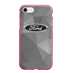 Чехол iPhone 7/8 матовый Ford чб, цвет: 3D-малиновый