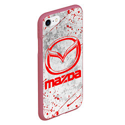 Чехол iPhone 7/8 матовый MAZDA RED LOGO, цвет: 3D-малиновый — фото 2