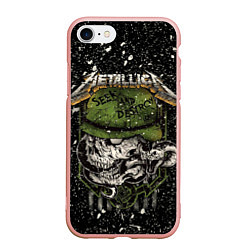 Чехол iPhone 7/8 матовый Metallica, цвет: 3D-светло-розовый