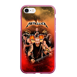 Чехол iPhone 7/8 матовый Metallica, цвет: 3D-малиновый