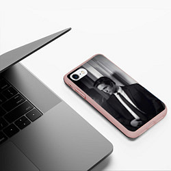 Чехол iPhone 7/8 матовый Роберт Паттинсон, цвет: 3D-светло-розовый — фото 2
