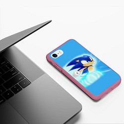 Чехол iPhone 7/8 матовый Sonic, цвет: 3D-малиновый — фото 2