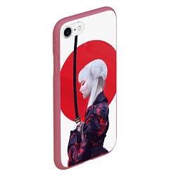 Чехол iPhone 7/8 матовый Самурай, цвет: 3D-малиновый — фото 2