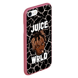 Чехол iPhone 7/8 матовый Juice WRLD, цвет: 3D-малиновый — фото 2