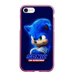 Чехол iPhone 7/8 матовый SONIC, цвет: 3D-малиновый