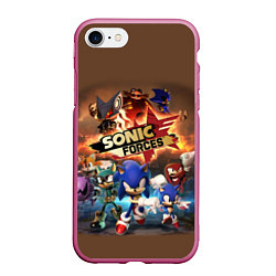 Чехол iPhone 7/8 матовый SONIC, цвет: 3D-малиновый