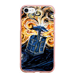 Чехол iPhone 7/8 матовый Van Gogh Tardis, цвет: 3D-светло-розовый