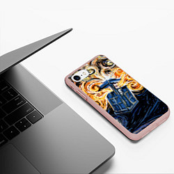 Чехол iPhone 7/8 матовый Van Gogh Tardis, цвет: 3D-светло-розовый — фото 2