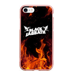 Чехол iPhone 7/8 матовый Black Sabbath, цвет: 3D-светло-розовый