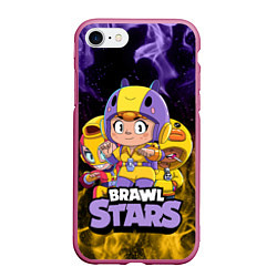 Чехол iPhone 7/8 матовый BRAWL STARS BEA, цвет: 3D-малиновый