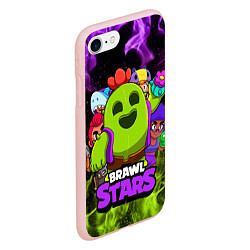 Чехол iPhone 7/8 матовый BRAWL STARS SPIKE, цвет: 3D-светло-розовый — фото 2