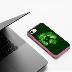 Чехол iPhone 7/8 матовый Бульбазавр Эша, цвет: 3D-малиновый — фото 2