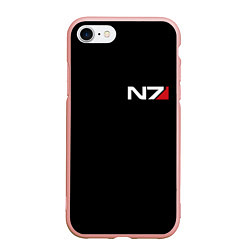 Чехол iPhone 7/8 матовый MASS EFFECT N7, цвет: 3D-светло-розовый