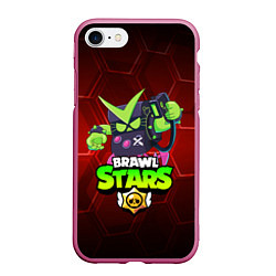 Чехол iPhone 7/8 матовый BRAWL STARS VIRUS 8-BIT, цвет: 3D-малиновый