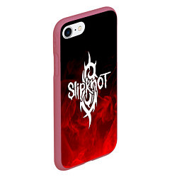 Чехол iPhone 7/8 матовый SLIPKNOT, цвет: 3D-малиновый — фото 2