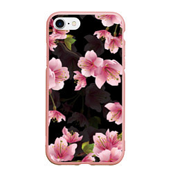 Чехол iPhone 7/8 матовый САКУРА ВИШНЯ, цвет: 3D-светло-розовый