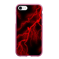 Чехол iPhone 7/8 матовый МОЛНИЯ RED NEON