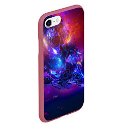 Чехол iPhone 7/8 матовый SPACE ABSTRACT, цвет: 3D-малиновый — фото 2