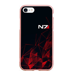 Чехол iPhone 7/8 матовый MASS EFFECT N7, цвет: 3D-светло-розовый