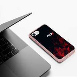 Чехол iPhone 7/8 матовый MASS EFFECT N7, цвет: 3D-светло-розовый — фото 2