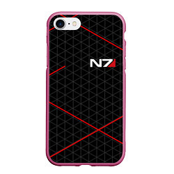 Чехол iPhone 7/8 матовый MASS EFFECT N7, цвет: 3D-малиновый