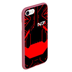 Чехол iPhone 7/8 матовый MASS EFFECT N7, цвет: 3D-малиновый — фото 2