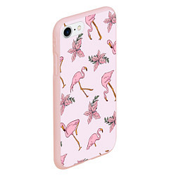 Чехол iPhone 7/8 матовый Розовый фламинго, цвет: 3D-светло-розовый — фото 2